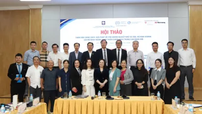 Group photo of workshop participants following the SME policy consultation in Ho Chi Minh City.