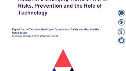 Cover page of the report for the Technical Meeting on Occupational Safety and Health in the Retail Sector