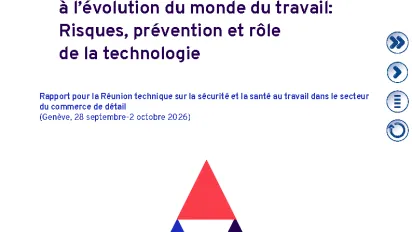 Cover page of the report for the Technical meeting on occupational safety and health in the retail sector