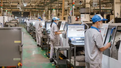 Electronics factory workers