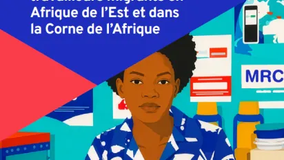 Illustrated cover showing a Migrant Resource Centre staff member assisting a migrant worker with information and documents.