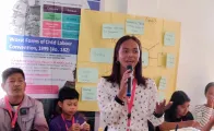 youth leader during a training on child labour