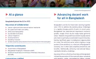 This is the cover page of the ILO in Bangladesh brochure