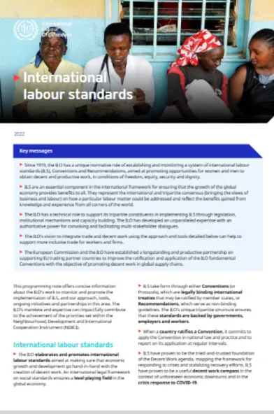  Cover image - International labour standards
