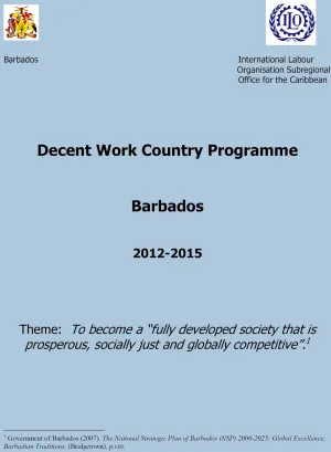 Cover for publication Decent Work Country Programme - Barbados 2012-2015