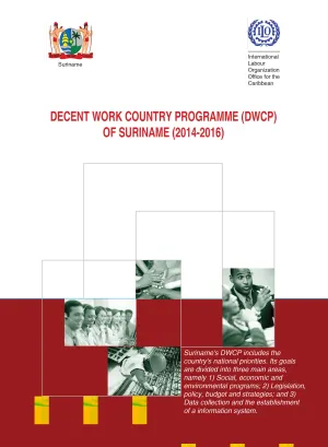 Cover for publication Decent Work Country Programme - Suriname 2014-16