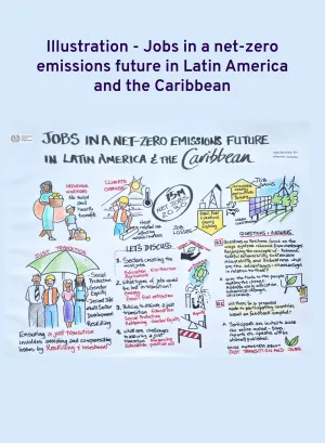 Cover for publication Illustration - Jobs in a net-zero emissions future in Latin America and the Caribbean