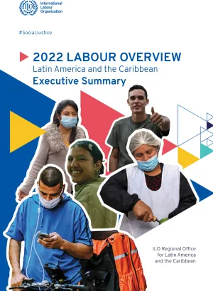 Cover for publication Labour Overview 2022 for Latin America and the Caribbean [Executive summary]