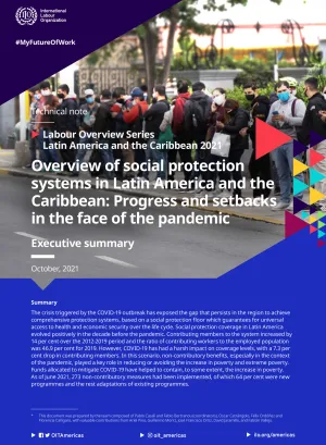 Cover for publication Overview of social protection systems in Latin America and the Caribbean: Progress and setbacks in the face of the pandemic - Technical note