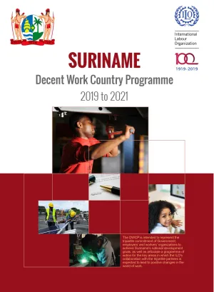 Cover for publication Suriname Decent Work Country Programme 2019-2021