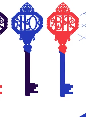 PIcture of the three keys with ILO branding
