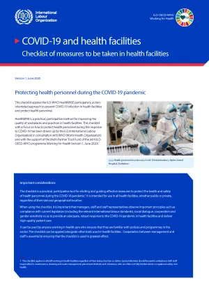 COVID-19 and health facilities: Checklist of measures to be taken in health facilities