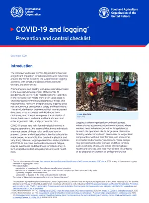 COVID-19 and logging: Prevention and control checklist - Cover