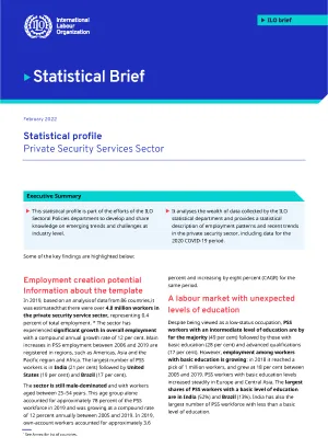 Cover - Statistical profile - Private Security Services Sector