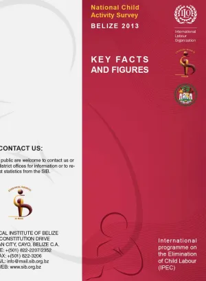 Cover for Brochure of the National Child Activity Survey - Belize 2013 - Key facts and figures