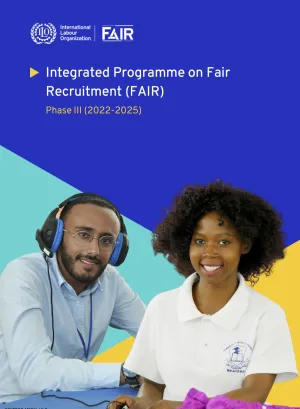 man with headphones and woman smiling