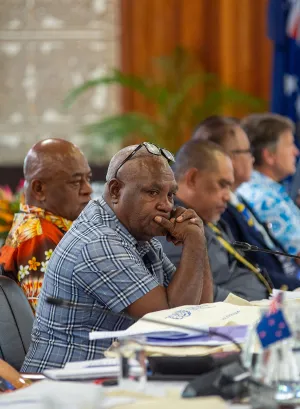 Participants of the Pacific Tripartite High-Level Dialogue on Decent Work and the 2050 Strategy for the Blue Pacific Continent in Suva, Fiji