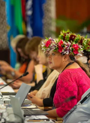 Participants of the Pacific Tripartite High-Level Dialogue on Decent Work and the 2050 Strategy for the Blue Pacific Continent in Suva, Fiji