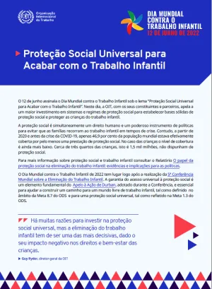 Proteção Social Universal para acabar com o Trabalho Infantil