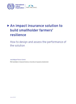 Cover for publication: "An impact insurance solution to build smallholder farmers' resilience"