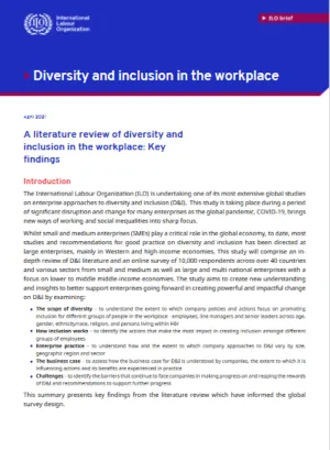  Cover image - Literature review of diversity and inclusion