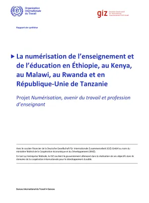 La numérisation de l'enseignement et de l'éducation en Étiophie, au Kenya, au Malawi, au Rwanda et en République-Unie de Tanzanie - Couverture