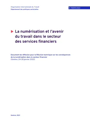 La numérisation et l'avenir du travail dans le secteur des services financiers - Couverture