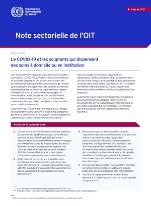 Le COVID-19 et les soignants qui dispensent des soins à domicile ou en institution - Couverture