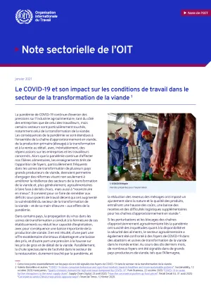 Le COVID-19 et son impact sur les conditions de travail dans le secteur de la transformation de la viande - Cover