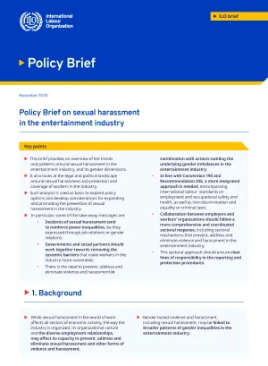 Policy Brief on sexual harassment in the entertainment industry - Cover