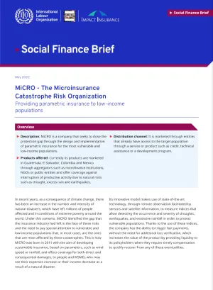 Cover for publication: "Social Finance Brief: MiCRO"
