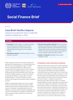 Cover for publication: "Social Finance Brief: Pacífico Seguros"