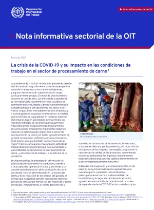 La crisis de la COVID-19 y su impacto en las condiciones de trabajo en el sector de procesamiento de carne - Portada