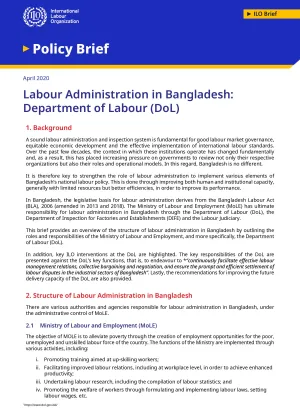 Cover page of labour administration in Bangladesh