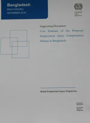 Cover page of the supporting document on the cost estimate of the proposed Bangladesh national employment injury compensation scheme