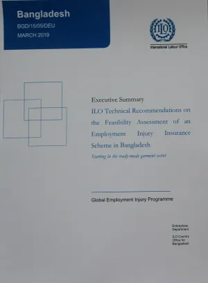 Cover page of the Executive Summary of the ILO Technical Recommendations on the Feasibility of EIS in Bangladesh
