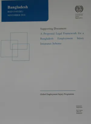 Cover page of the supporting document for the proposed legal framework of Bangladesh's employment injury scheme