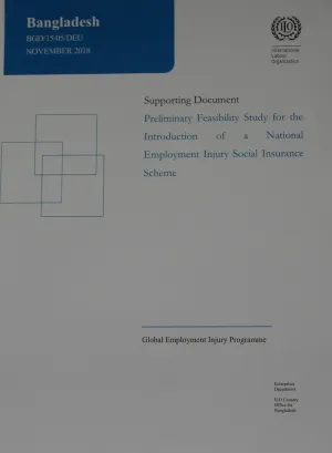 Cover page of the ILO Preliminary Feasibility Study for a National Employment Injury Social Insurance Scheme