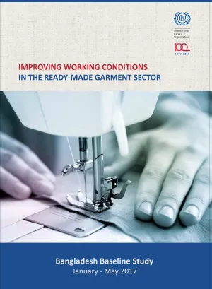 Cover of the baseline study on improving working conditions in Bangladesh's garments sector