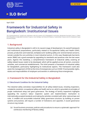Cover page of the brief on Bangladesh's industrial safety framework