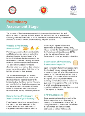 Cover page of the preliminary assessment for remediation in Bangladesh's garments sector