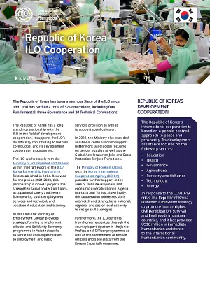 Cover of the Republic of Korea - ILO Cooperation at a glance