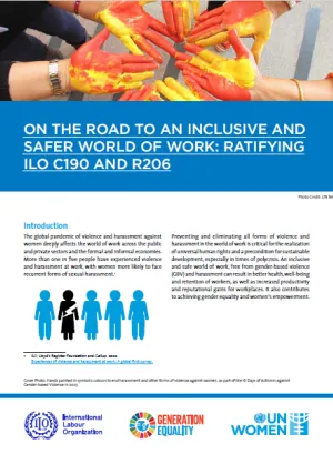 Cover on the road to an inclusive and safer world of work