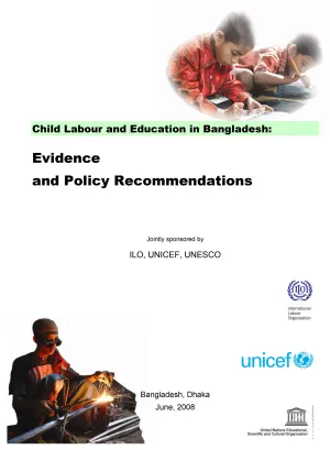 Cover page of the report on evidence and policy recommendations on child labour and education in Bangladesh