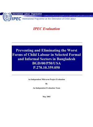 Cover page of the IPEC mid-term Bangladesh child labour project evaluation report