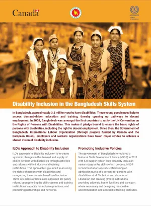 Cover image of the disability inclusion brief in the Bangladesh skills system