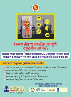 Poster on electrical safety in Bangladesh in Bangla