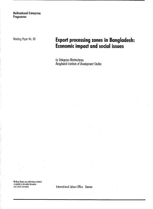 Cover page of the working paper on the socio-economic impacts of EPZs in Bangladesh