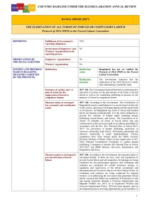Image of Bangladesh's report card on eliminating forced labour