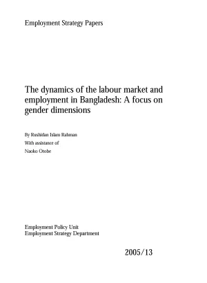 Cover page of the research study on the gender dynamics of Bangladesh's labour market